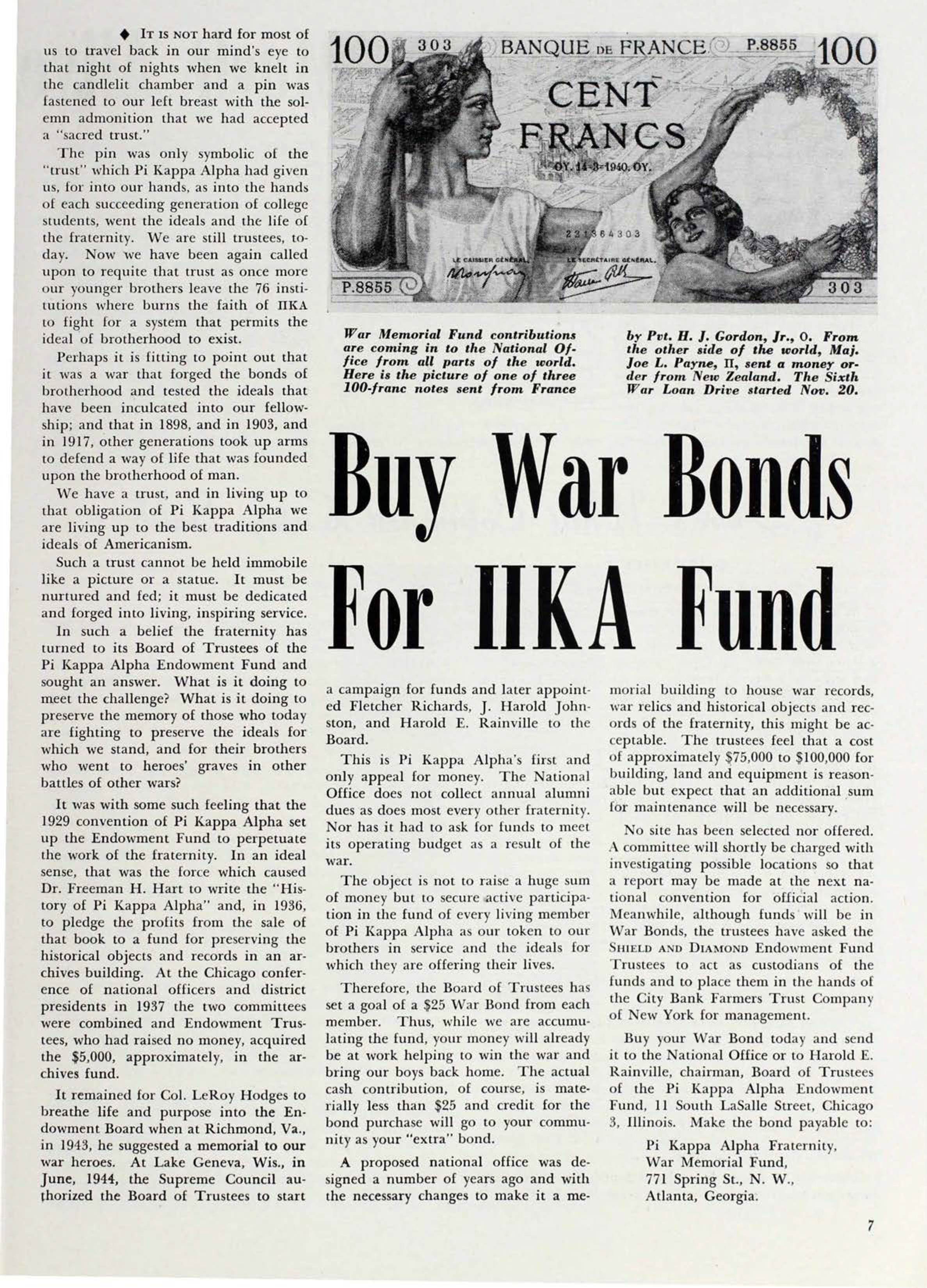 Buy War Bonds For PiKa Fund